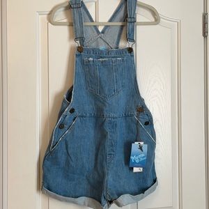 Georgia roll up overalls- celestial blue